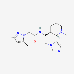 2-(3,5-dimethylpyrazol-1-yl)-N-[[(2R,3S)-1-methyl-2-(3-methylimidazol-4-yl)piperidin-3-yl]methyl]acetamide