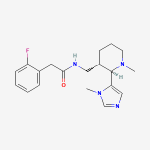 2-(2-fluorophenyl)-N-[[(2R,3S)-1-methyl-2-(3-methylimidazol-4-yl)piperidin-3-yl]methyl]acetamide