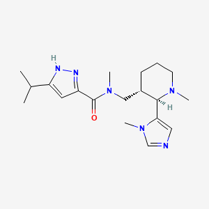 N-methyl-N-[[(2R,3S)-1-methyl-2-(3-methylimidazol-4-yl)piperidin-3-yl]methyl]-5-propan-2-yl-1H-pyrazole-3-carboxamide