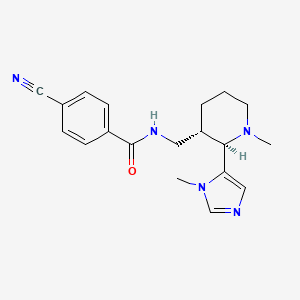 4-cyano-N-[[(2R,3S)-1-methyl-2-(3-methylimidazol-4-yl)piperidin-3-yl]methyl]benzamide