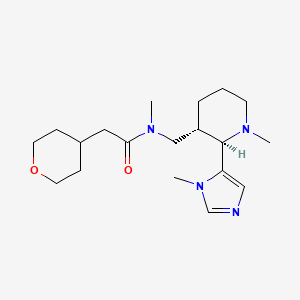 N-methyl-N-[[(2R,3S)-1-methyl-2-(3-methylimidazol-4-yl)piperidin-3-yl]methyl]-2-(oxan-4-yl)acetamide