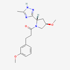 1-[(2S,4R)-4-methoxy-2-(5-methyl-1H-1,2,4-triazol-3-yl)pyrrolidin-1-yl]-3-(3-methoxyphenyl)propan-1-one