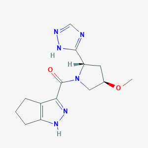 [(2S,4R)-4-methoxy-2-(1H-1,2,4-triazol-5-yl)pyrrolidin-1-yl]-(1,4,5,6-tetrahydrocyclopenta[c]pyrazol-3-yl)methanone