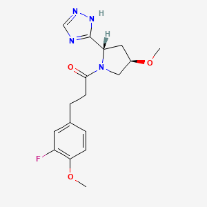 3-(3-fluoro-4-methoxyphenyl)-1-[(2S,4R)-4-methoxy-2-(1H-1,2,4-triazol-5-yl)pyrrolidin-1-yl]propan-1-one