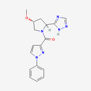 [(2S,4R)-4-methoxy-2-(1H-1,2,4-triazol-5-yl)pyrrolidin-1-yl]-(1-phenylpyrazol-3-yl)methanone