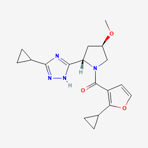 (2-cyclopropylfuran-3-yl)-[(2S,4R)-2-(3-cyclopropyl-1H-1,2,4-triazol-5-yl)-4-methoxypyrrolidin-1-yl]methanone