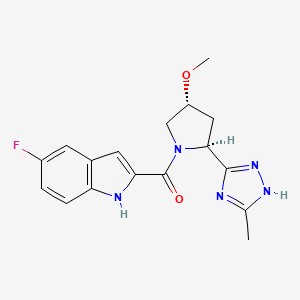 (5-fluoro-1H-indol-2-yl)-[(2S,4R)-4-methoxy-2-(5-methyl-1H-1,2,4-triazol-3-yl)pyrrolidin-1-yl]methanone