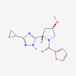 [(2S,4R)-2-(3-cyclopropyl-1H-1,2,4-triazol-5-yl)-4-methoxypyrrolidin-1-yl]-(furan-2-yl)methanone