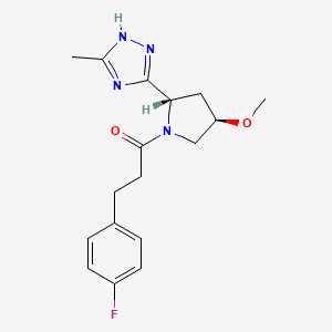 3-(4-fluorophenyl)-1-[(2S,4R)-4-methoxy-2-(5-methyl-1H-1,2,4-triazol-3-yl)pyrrolidin-1-yl]propan-1-one