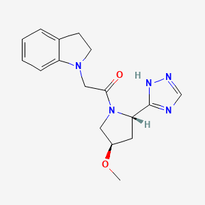 2-(2,3-dihydroindol-1-yl)-1-[(2S,4R)-4-methoxy-2-(1H-1,2,4-triazol-5-yl)pyrrolidin-1-yl]ethanone