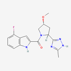 (4-fluoro-1H-indol-2-yl)-[(2S,4R)-4-methoxy-2-(5-methyl-1H-1,2,4-triazol-3-yl)pyrrolidin-1-yl]methanone