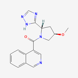 molecular formula C17H17N5O2 B6851272 isoquinolin-4-yl-[(2S,4R)-4-methoxy-2-(1H-1,2,4-triazol-5-yl)pyrrolidin-1-yl]methanone 