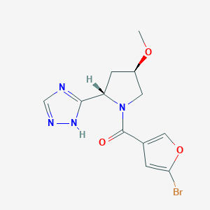 (5-bromofuran-3-yl)-[(2S,4R)-4-methoxy-2-(1H-1,2,4-triazol-5-yl)pyrrolidin-1-yl]methanone