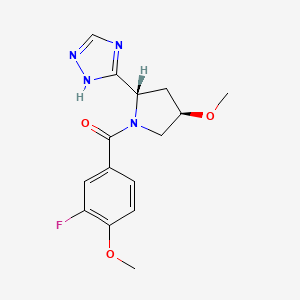 (3-fluoro-4-methoxyphenyl)-[(2S,4R)-4-methoxy-2-(1H-1,2,4-triazol-5-yl)pyrrolidin-1-yl]methanone