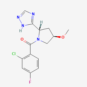 (2-chloro-4-fluorophenyl)-[(2S,4R)-4-methoxy-2-(1H-1,2,4-triazol-5-yl)pyrrolidin-1-yl]methanone