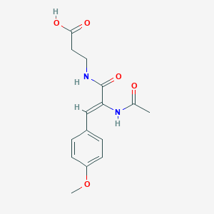 molecular formula C15H18N2O5 B068513 N-(2-(Acetylamino)-3-(4-methoxyphenyl)-1-oxo-2-propenyl)beta-alanine CAS No. 172798-50-4