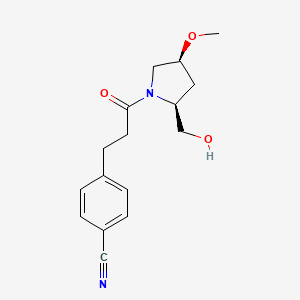 4-[3-[(2S,4S)-2-(hydroxymethyl)-4-methoxypyrrolidin-1-yl]-3-oxopropyl]benzonitrile