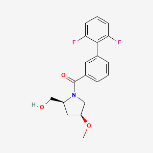 [3-(2,6-difluorophenyl)phenyl]-[(2S,4S)-2-(hydroxymethyl)-4-methoxypyrrolidin-1-yl]methanone