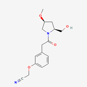 2-[3-[2-[(2S,4S)-2-(hydroxymethyl)-4-methoxypyrrolidin-1-yl]-2-oxoethyl]phenoxy]acetonitrile