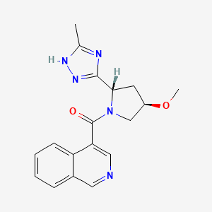 molecular formula C18H19N5O2 B6851369 isoquinolin-4-yl-[(2S,4R)-4-methoxy-2-(5-methyl-1H-1,2,4-triazol-3-yl)pyrrolidin-1-yl]methanone 