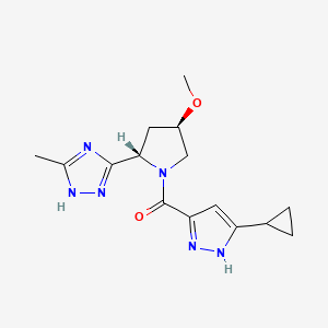 (5-cyclopropyl-1H-pyrazol-3-yl)-[(2S,4R)-4-methoxy-2-(5-methyl-1H-1,2,4-triazol-3-yl)pyrrolidin-1-yl]methanone