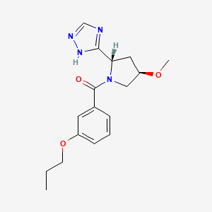 [(2S,4R)-4-methoxy-2-(1H-1,2,4-triazol-5-yl)pyrrolidin-1-yl]-(3-propoxyphenyl)methanone