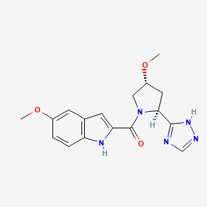 (5-methoxy-1H-indol-2-yl)-[(2S,4R)-4-methoxy-2-(1H-1,2,4-triazol-5-yl)pyrrolidin-1-yl]methanone