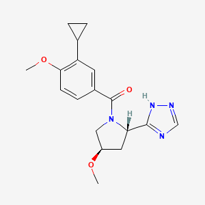 (3-cyclopropyl-4-methoxyphenyl)-[(2S,4R)-4-methoxy-2-(1H-1,2,4-triazol-5-yl)pyrrolidin-1-yl]methanone