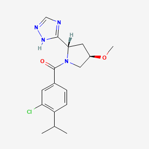 (3-chloro-4-propan-2-ylphenyl)-[(2S,4R)-4-methoxy-2-(1H-1,2,4-triazol-5-yl)pyrrolidin-1-yl]methanone