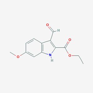 molecular formula C13H13NO4 B068546 3-甲酰基-6-甲氧基-1H-吲哚-2-甲酸乙酯 CAS No. 171091-84-2