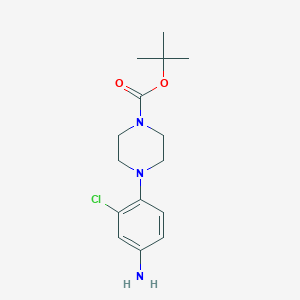 molecular formula C15H22ClN3O2 B068565 Tert-butyl 4-(4-amino-2-chlorophenyl)piperazine-1-carboxylate CAS No. 193902-81-7
