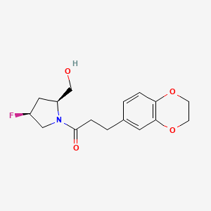 3-(2,3-dihydro-1,4-benzodioxin-6-yl)-1-[(2S,4S)-4-fluoro-2-(hydroxymethyl)pyrrolidin-1-yl]propan-1-one