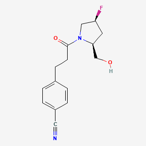 4-[3-[(2S,4S)-4-fluoro-2-(hydroxymethyl)pyrrolidin-1-yl]-3-oxopropyl]benzonitrile