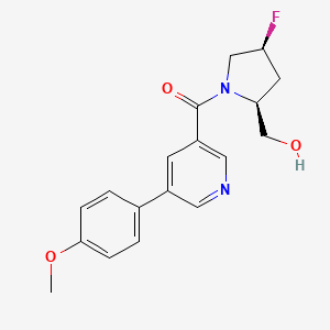 [(2S,4S)-4-fluoro-2-(hydroxymethyl)pyrrolidin-1-yl]-[5-(4-methoxyphenyl)pyridin-3-yl]methanone