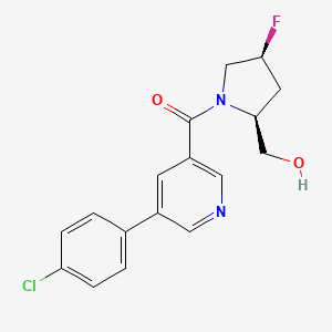 [5-(4-chlorophenyl)pyridin-3-yl]-[(2S,4S)-4-fluoro-2-(hydroxymethyl)pyrrolidin-1-yl]methanone