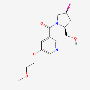 [(2S,4S)-4-fluoro-2-(hydroxymethyl)pyrrolidin-1-yl]-[5-(2-methoxyethoxy)pyridin-3-yl]methanone