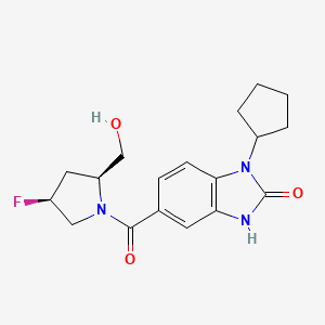 3-cyclopentyl-6-[(2S,4S)-4-fluoro-2-(hydroxymethyl)pyrrolidine-1-carbonyl]-1H-benzimidazol-2-one