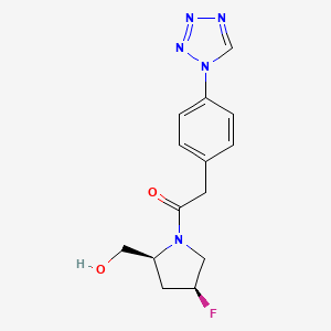 1-[(2S,4S)-4-fluoro-2-(hydroxymethyl)pyrrolidin-1-yl]-2-[4-(tetrazol-1-yl)phenyl]ethanone