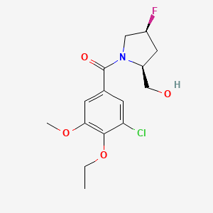 (3-chloro-4-ethoxy-5-methoxyphenyl)-[(2S,4S)-4-fluoro-2-(hydroxymethyl)pyrrolidin-1-yl]methanone