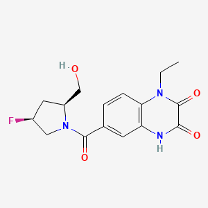 4-ethyl-7-[(2S,4S)-4-fluoro-2-(hydroxymethyl)pyrrolidine-1-carbonyl]-1H-quinoxaline-2,3-dione