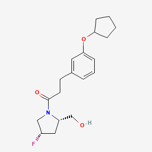 3-(3-cyclopentyloxyphenyl)-1-[(2S,4S)-4-fluoro-2-(hydroxymethyl)pyrrolidin-1-yl]propan-1-one