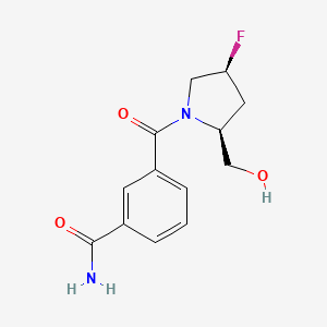 3-[(2S,4S)-4-fluoro-2-(hydroxymethyl)pyrrolidine-1-carbonyl]benzamide