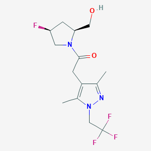 2-[3,5-dimethyl-1-(2,2,2-trifluoroethyl)pyrazol-4-yl]-1-[(2S,4S)-4-fluoro-2-(hydroxymethyl)pyrrolidin-1-yl]ethanone