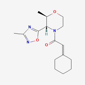 2-cyclohexylidene-1-[(2R,3S)-2-methyl-3-(3-methyl-1,2,4-oxadiazol-5-yl)morpholin-4-yl]ethanone