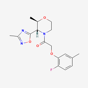 2-(2-fluoro-5-methylphenoxy)-1-[(2R,3S)-2-methyl-3-(3-methyl-1,2,4-oxadiazol-5-yl)morpholin-4-yl]ethanone