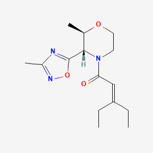 3-ethyl-1-[(2R,3S)-2-methyl-3-(3-methyl-1,2,4-oxadiazol-5-yl)morpholin-4-yl]pent-2-en-1-one