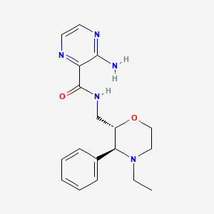 3-amino-N-[[(2S,3S)-4-ethyl-3-phenylmorpholin-2-yl]methyl]pyrazine-2-carboxamide