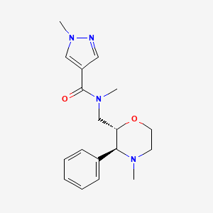 N,1-dimethyl-N-[[(2S,3S)-4-methyl-3-phenylmorpholin-2-yl]methyl]pyrazole-4-carboxamide