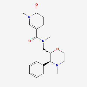 N,1-dimethyl-N-[[(2S,3S)-4-methyl-3-phenylmorpholin-2-yl]methyl]-6-oxopyridine-3-carboxamide