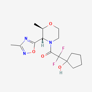 2,2-difluoro-2-(1-hydroxycyclopentyl)-1-[(2R,3S)-2-methyl-3-(3-methyl-1,2,4-oxadiazol-5-yl)morpholin-4-yl]ethanone